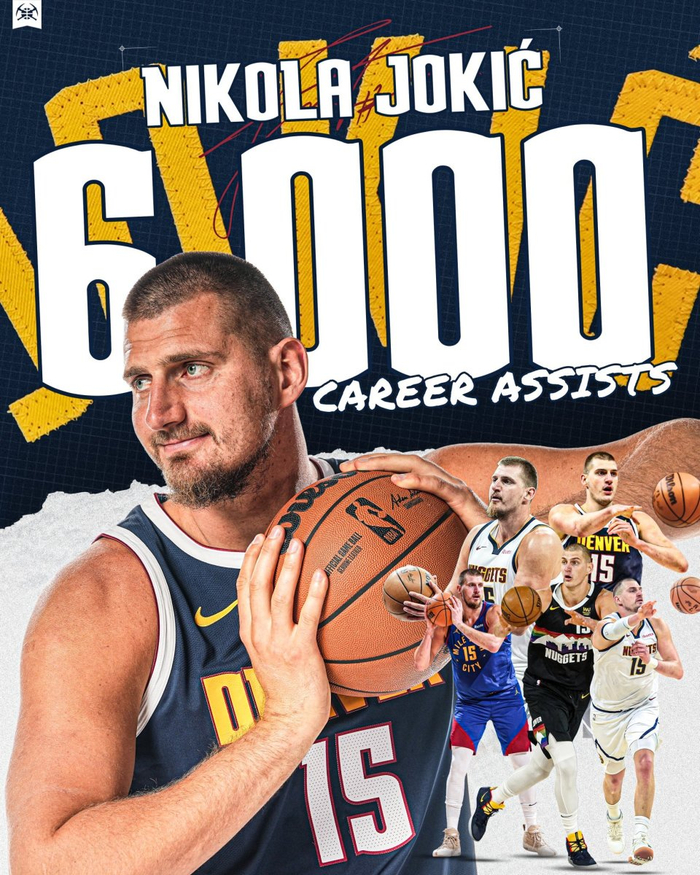 约基奇半场11助攻创历史纪录 掘金主场领先独行